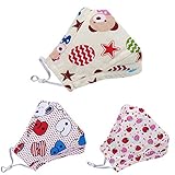 3-Pack PM 2.5 Children Cartoon Face Mouth Mask Muffle with Fliter Respirator Comfy Reuseable Dustproof Antibacterial Mouth Cover Warm Windproof Face Protective Guaze Mask