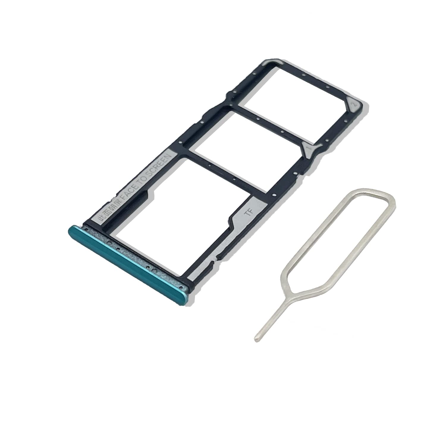 Eonpam Original DUAL SIM Card Slot Tray Holder Replacement for (Xiaomi Redmi 9T) Incl SIM Pin (Green)