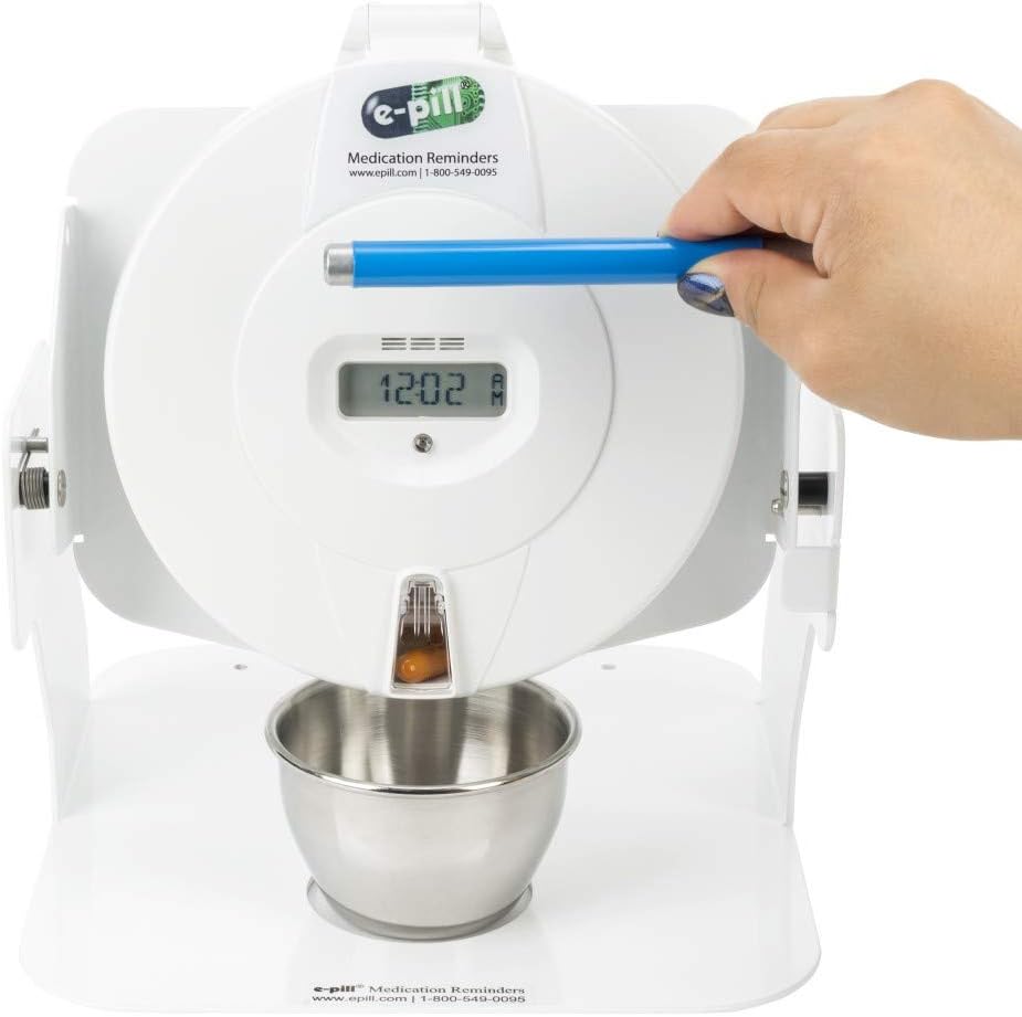 e-Pill MedTime Station Plus – Advanced Locked Automatic Pill Dispenser - White Lid: Health & Personal Care