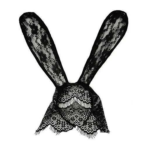BAOBAO Fancy Lace Rabbit Bunny Long Ears Veils Headband Hairband Party Dressup Costume