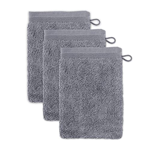 Moeve 3er set Superwuschel wash glove 15 x 20 cm made of 100% cotton, stone
