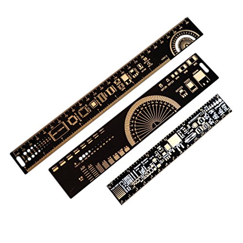 Mayata 1Set 15cm 20cm 25cm Multifunctional PCB Ruler Measuring Tool Resistor Capacitor Chip IC SMD Diode Transistor Package 180 Degrees