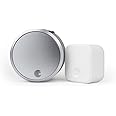 August Home Smart Lock Pro + Connect Hub - Wi-Fi Smart Lock for Keyless Entry - Works with Alexa, Google Assistant, and more – Silver