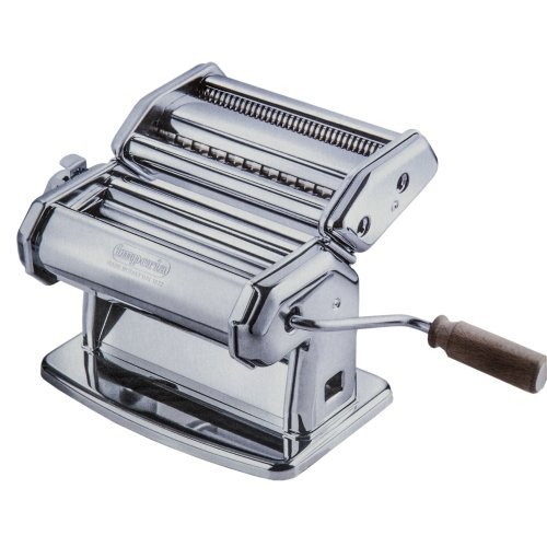 Imperia Pasta Maker Machine - Heavy Duty Steel Construction w Easy Lock Dial and Wood Grip Handle- Model 150 Made in Italy (Renewed)