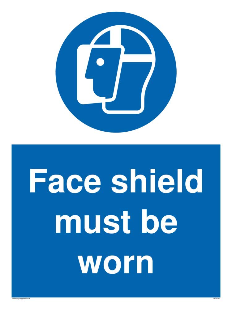 Face shield must be worn sign