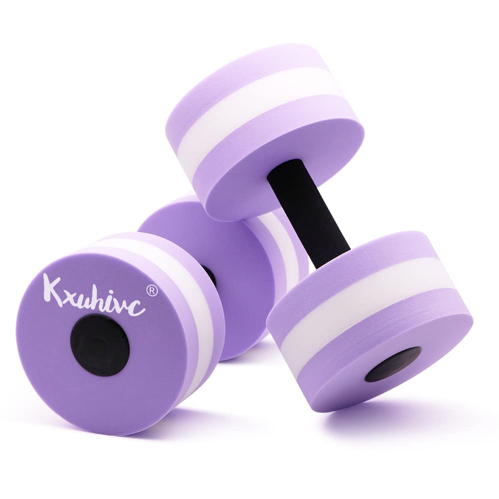 Photo 1 of Water Dumbbells Aquatic Exercise Dumbells Water Aerobics Workouts 2PCS Foam Barbells Hand Bars Pool Resistance for Men Women Kids Weight Loss Water Sports Fitness Tool (Purple)