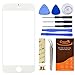 4.7 Inch iPhone 7 White Front Outer Lens Glass Screen Replacement, CrazyFire Repair Kit Include Screen Lens Glass+1MM Adhesive Tape+Tools Kit+1 Pair Tweezers+1 Roll Micro Wire Screen Seperator