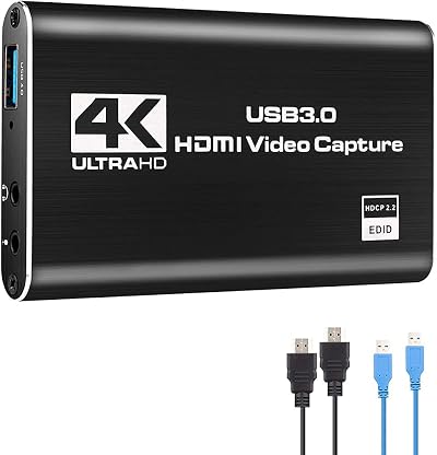 Oikabio 4K USB 3.0 Audio Video Capture Card Game Streaming Recording Adapter