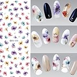 Born Pretty 1 Sheet Beautiful Chinese Ink Flower Nail Art Water Decals Transfer Sticker DS-255