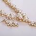 HongHu Women's Gold Filled Pearl Clear Austrian Rhinestone Necklace Earring Set