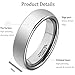 MNH Tungsten Carbide Men 6mm Wedding Engagement Band Polished Comfort Fit Domed Metal Ring Size 7-13