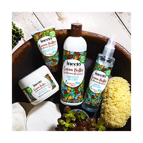 Inecto Naturals Cocoa Butter Skin Care Bundle, Body Lotion 400ml, Body Oil 200ml, Hand & Nail Cream 75ml & Luxury…