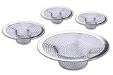 4-Pack Sink Strainer set, Stainless-Steel, Fits Most Kitchen Sinks, Bathroom basins, Tub, Shower Drains, Laundry Room.