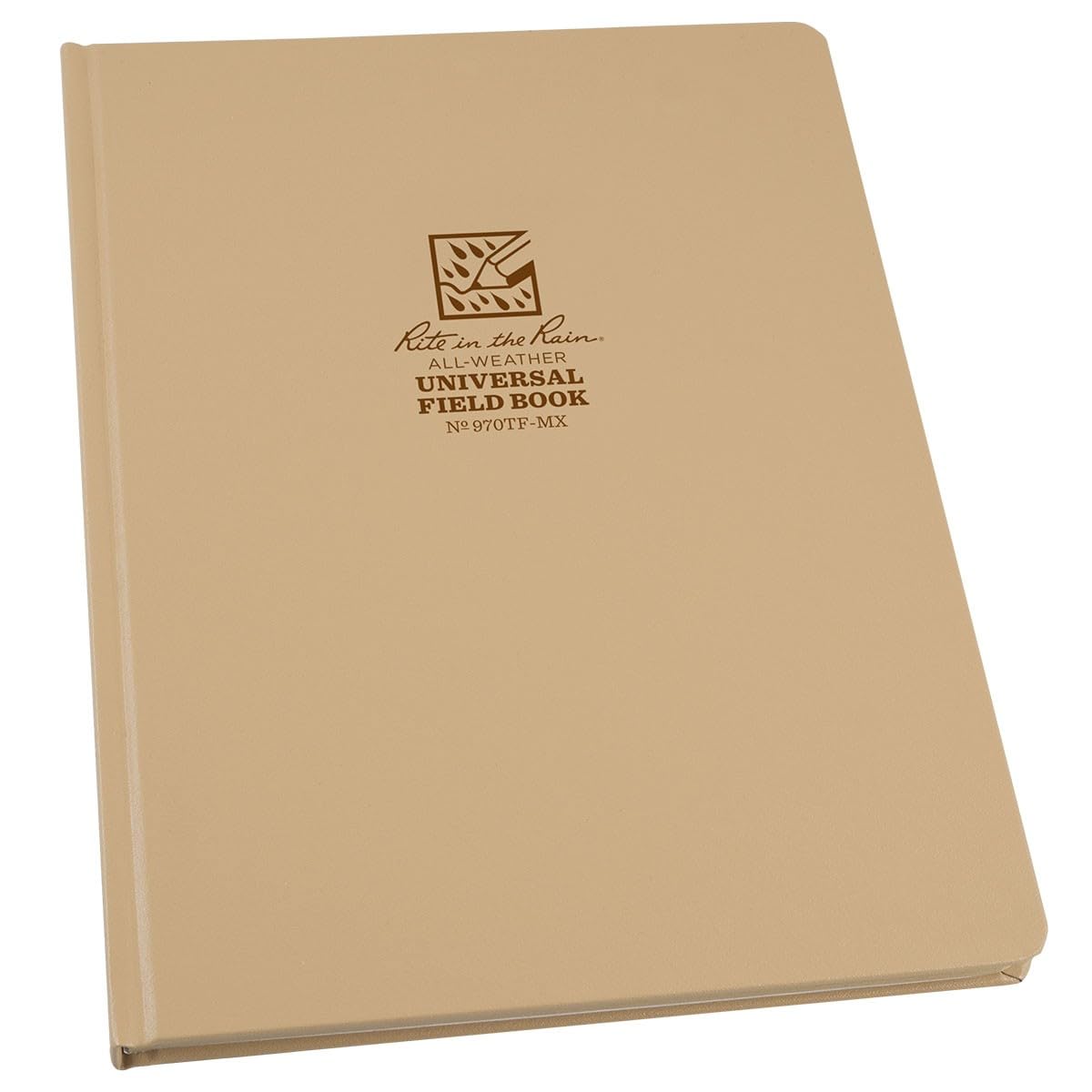 Rite in the Rain Weatherproof Hard Cover Notebook, 8.75" x 11.25", Tan Cover, Universal Pattern (No. 970TF-MX)