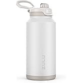 ZULU Powerfill Pro 64oz Half Gallon Stainless Steel Water Bottle with Quick Fill Lid, Triple Walled Vacuum Insulated Metal, Leak Proof Locking Lid, Sip and Chug, Reusable BPA Free, White Monochrome