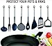 Silicone Cooking Utensils Kitchen Utensil Set for Nonstick Cookware Heat Resistant and Dishwasher Safe Spatula, Spaghetti Server, Spoon, Turners, Ladle, Skimmer, Tongs, Whisk, Brush, Measuring Spoons