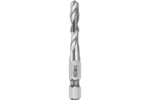 uxcell 4pcs Combination Drill and Tap Bits, Metric M6 x 1 Thread 1/4" Hex Shank 4341 High Speed Steel Threading Screw Taps Ma