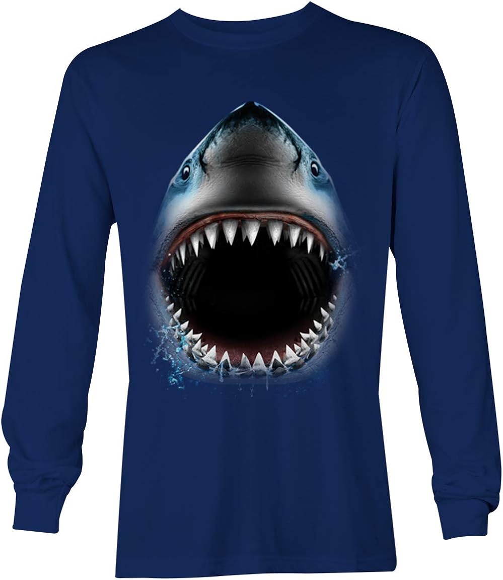 Shark Face - Great White Sea Creature Unisex Long Sleeve Shirt