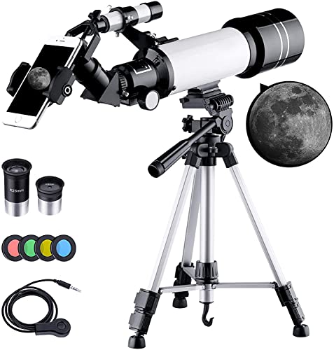 Telescopio Astronomico -70/400mm Telescopio Professionale Bambini adulto,FMC Rifrattore Ottico, con Adattatore Per Smartphone, Telefonico, Filtr
