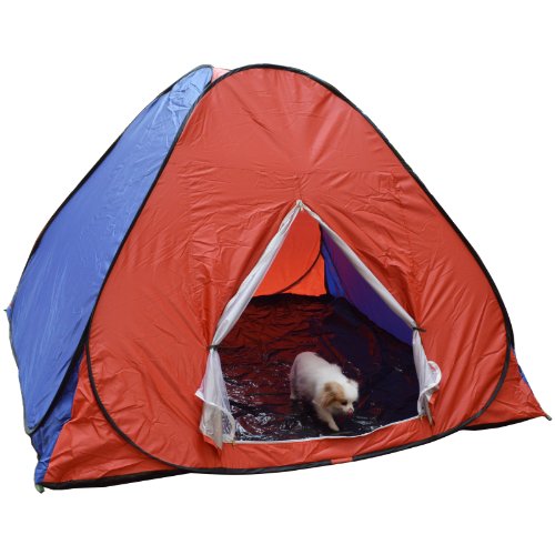 Large Pop Up Camping Hiking Tent Automatic Instant Setup Easy Fold back - Red + Blue