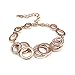 Rose Gold Plated Linked Circles Bracelet Fashion Jewelry Gift for Women-BGG063