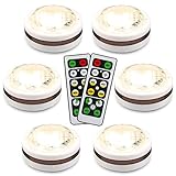 LEASTYLE Wireless LED Puck Lights with Remote Control 6pack, LED Under Cabinet Lighting,Puck Lights Battery Operated, Closet light, Under Counter Lighting,Stick On Lights