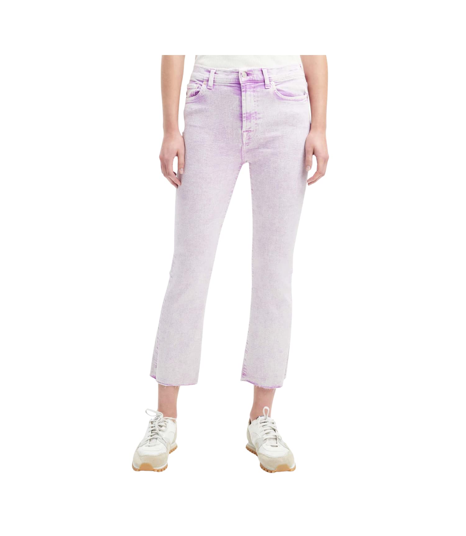 7 For All Mankind Women’s High-Waist Slim Kick Jeans, Pink