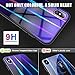 FLOVEME Laser Aurora Tempered Glass for iPhone Xs Case/iPhone X Case, Ultra Thin Hybrid Colorful Gradient Hard Back Slim Cover Soft TPU Bumper Shockproof Protector Compatible with iPhone X/XS, Purple