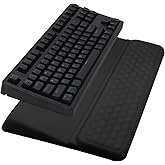 Computer Keyboard Stand Pad with Wrist Rest, Ergonomic Comfy Tilted Keyboard Stand Riser Holder Pad for Office Home (Black)