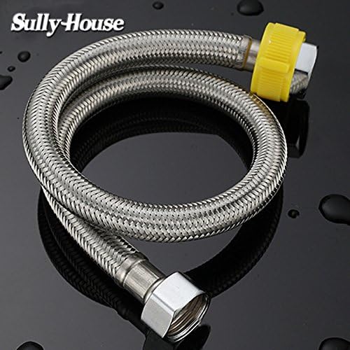 Sully House 304 Stainless Steel Basin&Toilet Water Weaved Plumbing Hose,Bathroom EPDM Heater Flexible Connect Pipes With Wrench