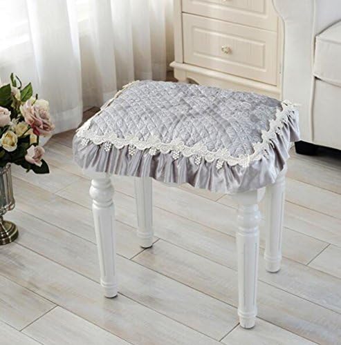 European Style Plush Chair Cushion Seat Cushion Chair Pad with Corner Ties (grey)