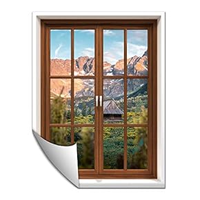 Wall Paper Small Wall Mural Snowscape Out of The Window Wall Art Removable Wall Decoration for Bedroom Living Room - 24x32 inches