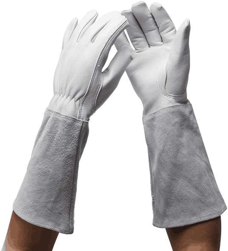 Professional Long Gardening Gloves Women Rose Pruning Gloves, Goatskin Leather Thorn