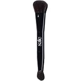 Saie The Double Makeup Brush to Highlight, Sculpt &amp; Conceal (1 ct) | Dual Ended Makeup Brush For Powder and Cream Formulas, 2 Ultra-Soft Makeup Brushes in 1 for Precise Application