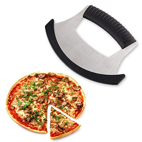 Multi-purpose Stainless Steel Pizza Cutter,Cheese Slicer, Dough Cutter with Protective Cover - Thumbnail 2