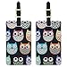 Cute Owls - Owl Pattern Luggage Tags Suitcase Carry-On ID Set of 2