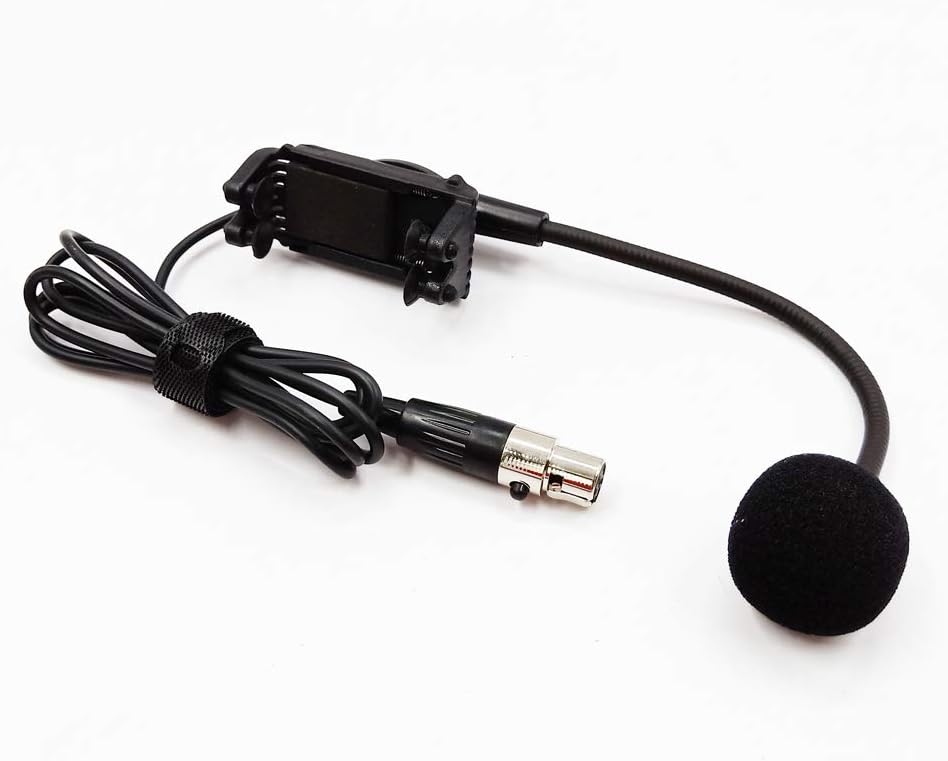 4/4 acoustic violin fiddle gooseneck clip condenser microphone for shure instrument mic body belt-pack transmitter wireless system with 4 pin mini xlr connector: Musical Instruments