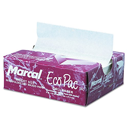 Marcal 5290 Eco-Pac Interfolded Dry Wax Paper Sheets, 6w x 10 3/4d, White, Pack of 500 (Case of 12 Packs)