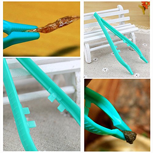 5pcs 12cm Reptile Terrarium Plastic Tweezers Tool Set Tongs Feeding Durable Forceps