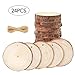 CEWOR Natural Wood Slices 24pcs 3.1-3.5 Inches Craft Wood kit Unfinished Predrilled Tree Bark Log Discs Wooden Circles for Christmas Ornaments DIY Crafts Arts Rustic Wedding Decoration