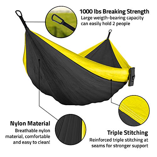 image for MalloMe Double & Single Portable Camping Hammock - Parachute Lightweig
