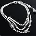HuntGold 1X Women Jewelry Silver Plated Four Layers Ankle Foot Chain Shining Diamond Anklet