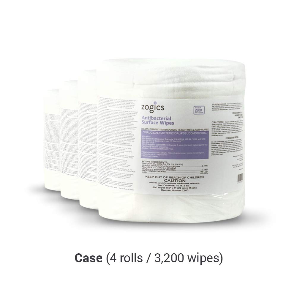 Zogics Antibacterial Wipes, EPA Registered Surface and Gym Equipment