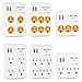 BESTTEN 6-Outlet, USB Wall Tap Adapter, Wall Mountable Surge Protector 450 Joules, 2 USB Charging Ports (2.4A/Port, 3.1A Total) and 6 AC Outlet, Twist-To-Lock Safety Cover, ETL Certified