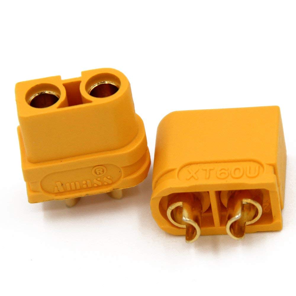 YUNIQUE GREEN-CLEAN-POWER - 5 Pairs of XT60U Male-Female Connectors | For RC Lipo Batteries | Suitable for JVC Car Radio Power Supply, Lipo Bag, Yellow, Polyester