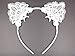Bonnie Z. Leonardo Exquisite Sweet Lace Cat Ears Headband White
