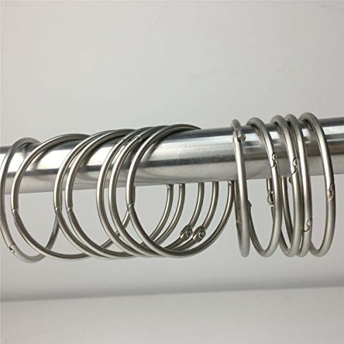 BUYBUYMALL 12 PCS Alloy Round Shape Shower Curtain Hooks Book Binder Rings Loose Leaf Rings
