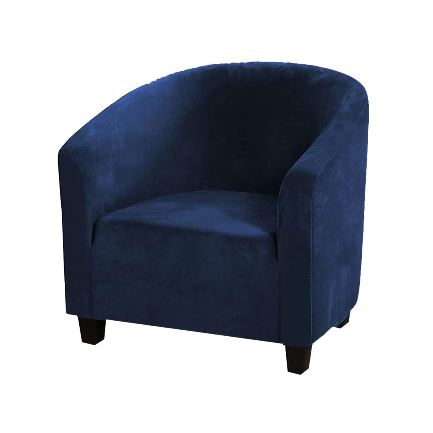 Photo 1 of MIFXIN Tub Chair Slipcover Velvet High Stretch Club Chair Cover Spandex Elastic Armchair Couch Cover Sofa Furniture Protector for Living Room Hotel Counter (Navy)