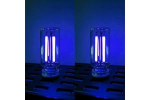 CHUBBYCABLE ChubbyGlow - Transparent RGB LED Light, USB Powered Lighting Mood with Touch Dimmable, Portable Mini Glass Bottle LED Bulb Night Lights for Car/Bedroom/Parties, Blue+Blue
