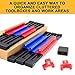 MESTUDIO 6PC ABS Socket Organizer Drive Socket Holder, 1/4-Inch, 3/8-Inch, 1/2-Inch, Premium Quality Portable Socket Rail Holder, Best Tool Gift for Men (3 Blue, 3 Red)